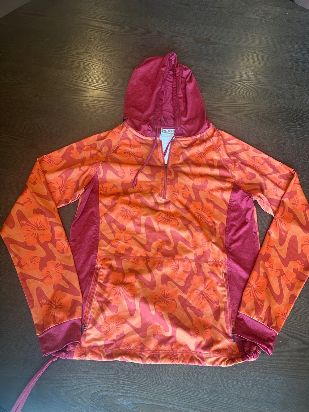 Skhoop 1/2 zip floral hoodie